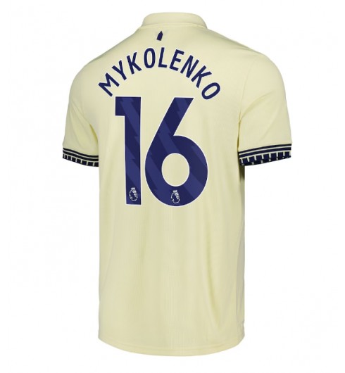 Moške Nogometnih dresov Everton Vitaliy Mykolenko #16 Gostujoči 2025-26 Kratki rokavi Moške Nogometnih dresov Everton Vitaliy Mykolenko #16 Gostujoči 2025-26 Kratki rokavi